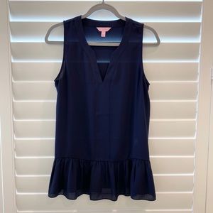 LILLY PULIZTER - Navy Tank Top